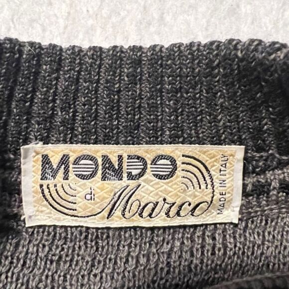 VTG Mondo di Marco Mens Black Gray Diamond Print Wool Blend Sweater Sz Medium - Picture 8 of 14